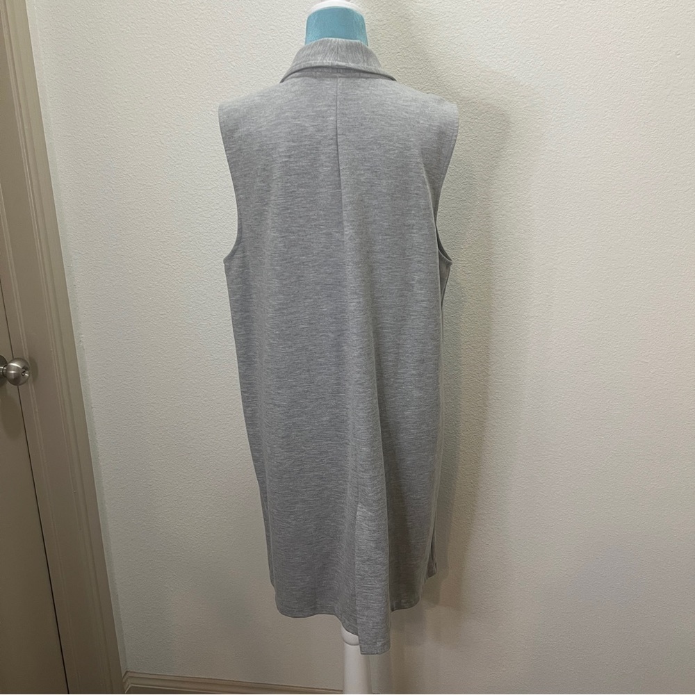 Signature Weekend Gray Duster Women size XL W/ Pockets Long Open Front Cardigan - Picture 5 of 5